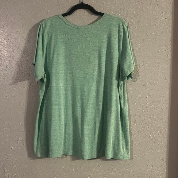 Lane Bryant Women's 18/20 Green "Today Is Your Lucky Day" V Neck T Shirt Irish - Picture 4 of 5